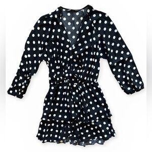 Zara Black Dress with White Polka Dots Women’s Size XS